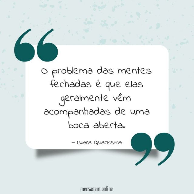 O problema das mentes fechadas