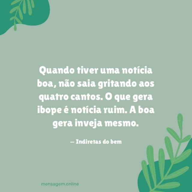 Quando tiver uma notícia boa