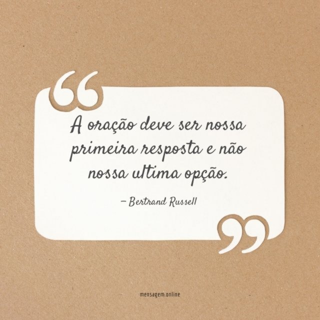 A oração deve ser nossa