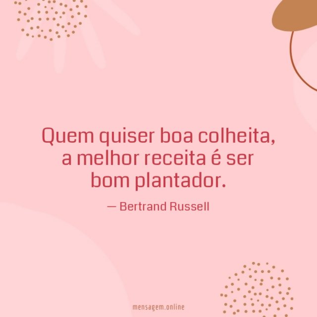 Quem quiser boa colheita