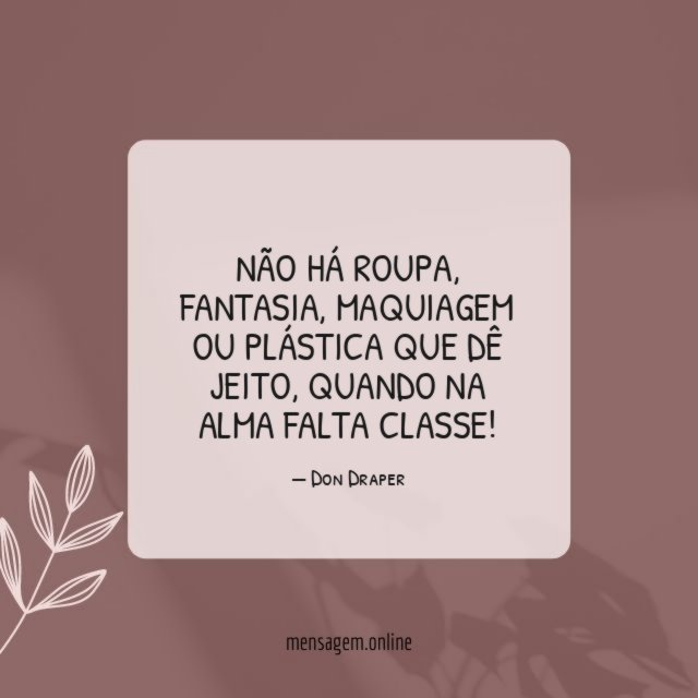Na alma falta classe