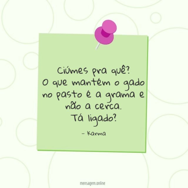 Ciúmes pra quê?