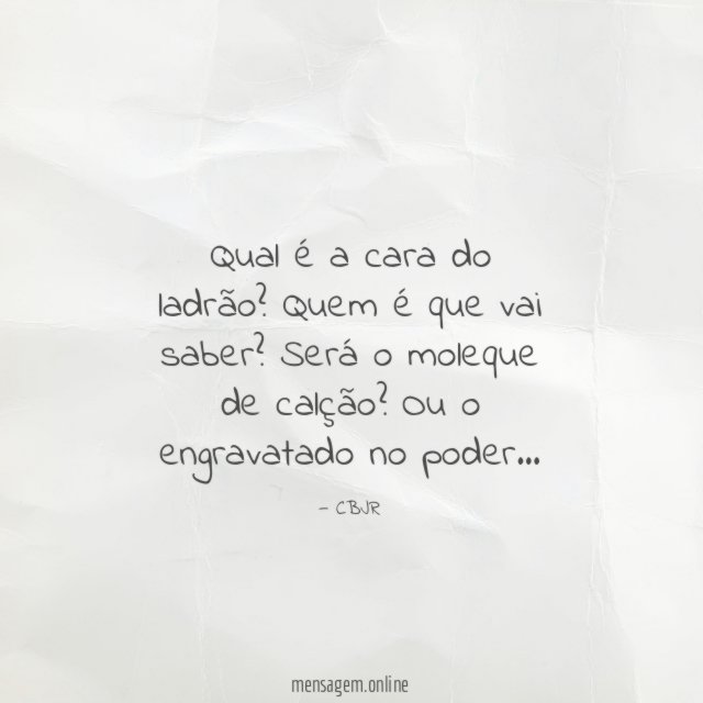 Qual é a cara do ladrão?