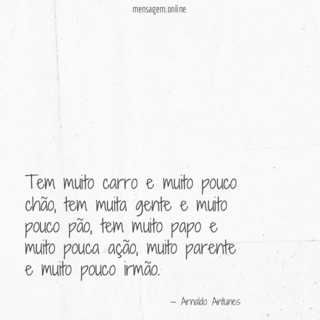 Tem muito carro e muito pouco