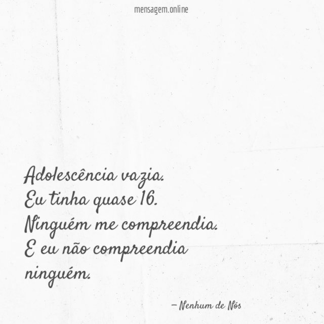 Adolescência vazia