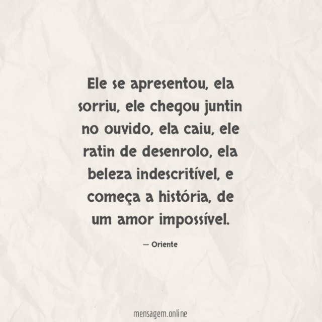 Ele se apresentou