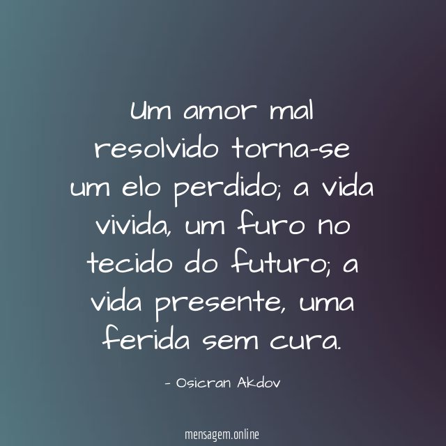 Um amor mal resolvido torna-se um elo perdido