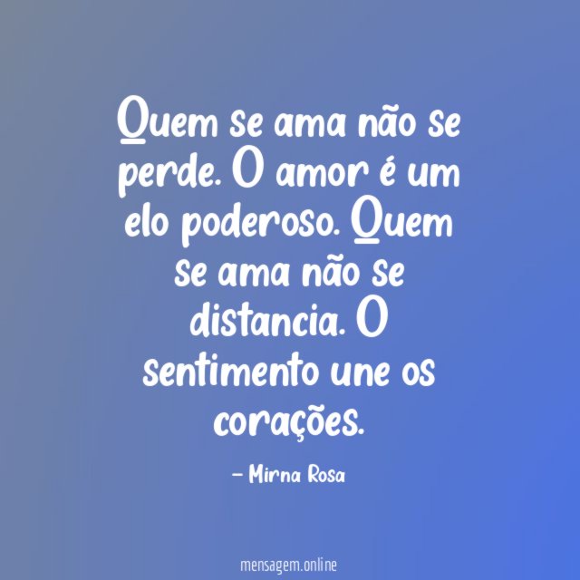 Quem se ama não se perde