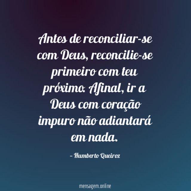 Antes de reconciliar-se com Deus