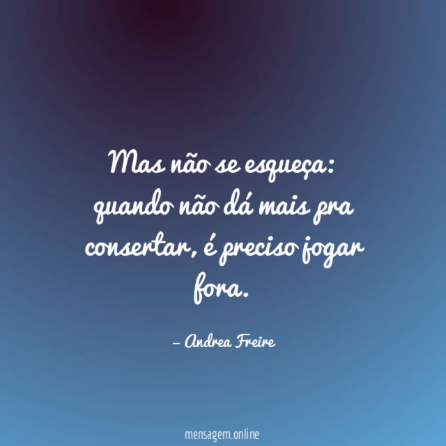 Mas não se esqueça