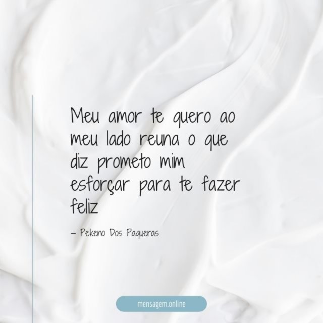 Meu amor te quero ao meu lado reuna