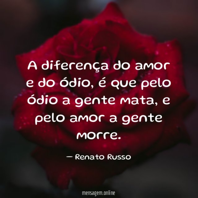 A diferença do amor e do ódio