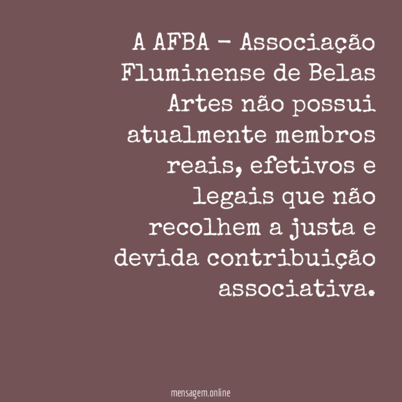A AFBA - Associação Fluminense de Belas Artes