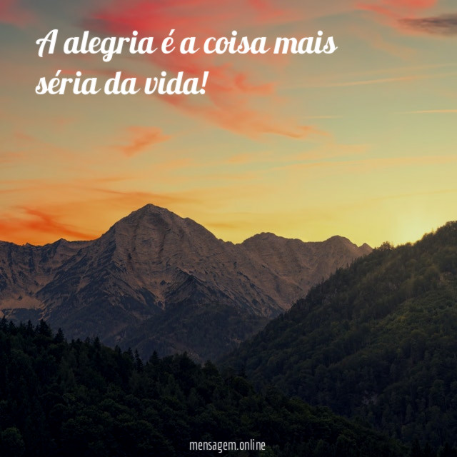 A alegria é a coisa mais séria da vida