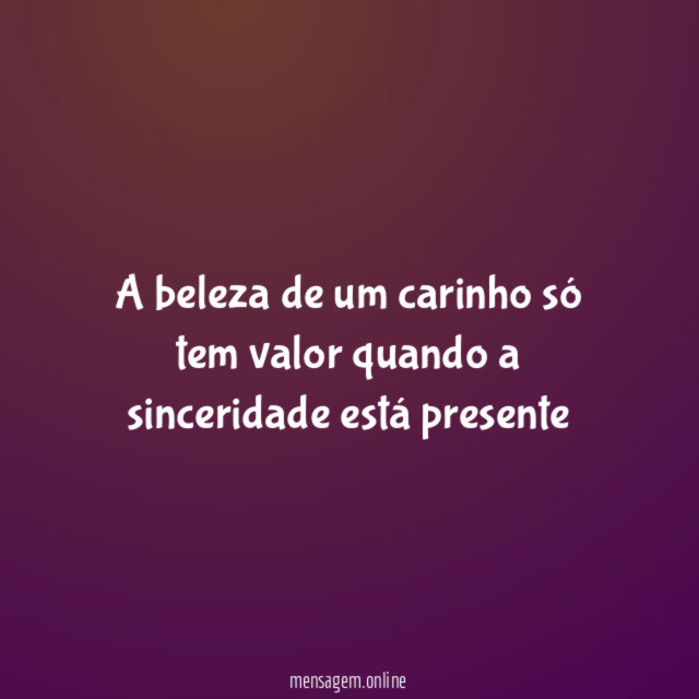 A beleza de um carinho só tem valor