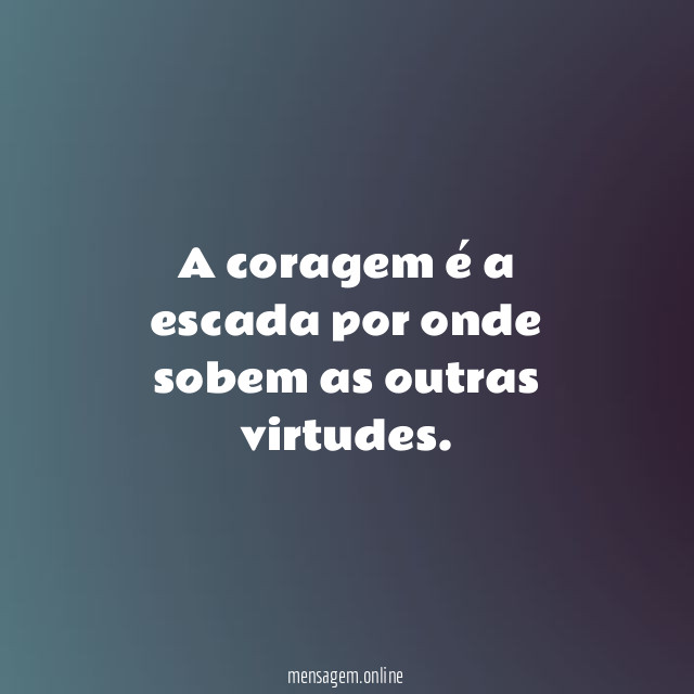 A coragem é a escada por onde sobem as outras virtudes