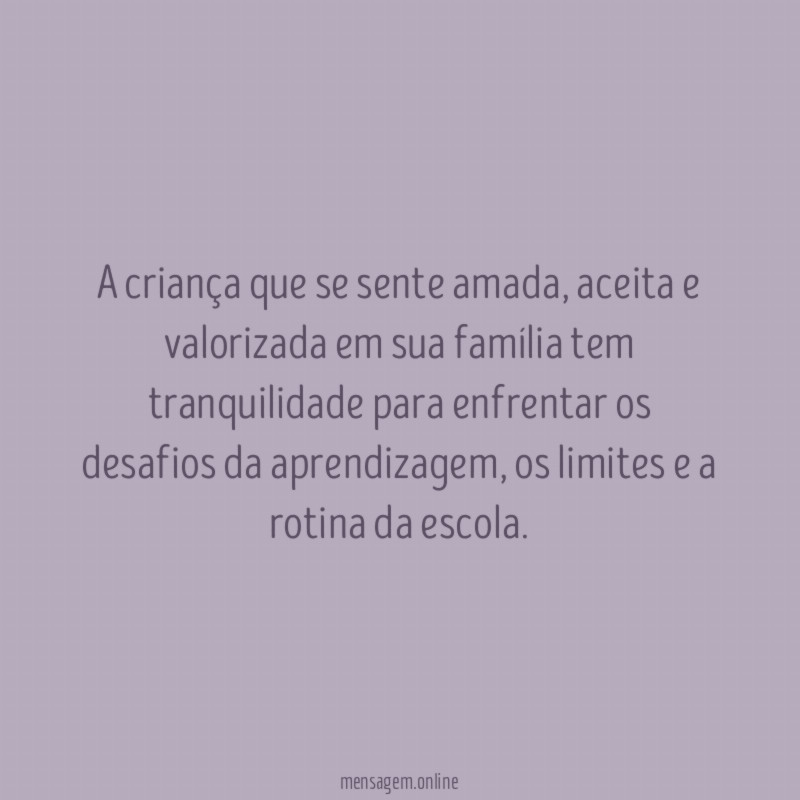 A criança que se sente amada