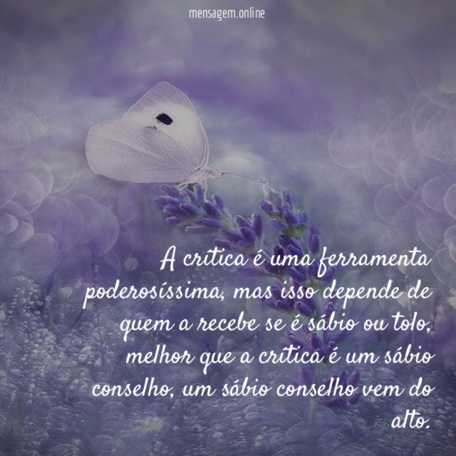 A crítica é uma ferramenta poderosíssima