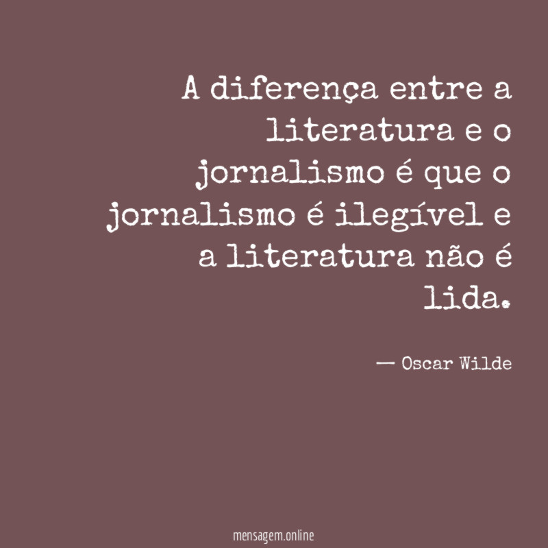 A diferença entre a literatura e o jornalismo