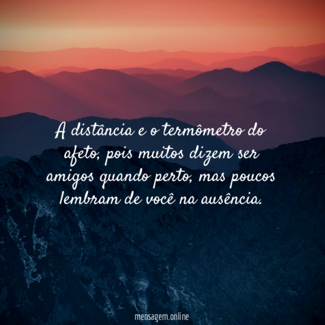 A distância e o termômetro do afeto