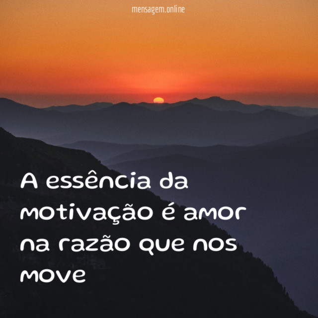 A essência da motivação é amor na razão