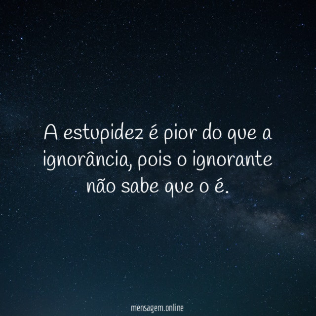 A estupidez é pior do que a ignorância