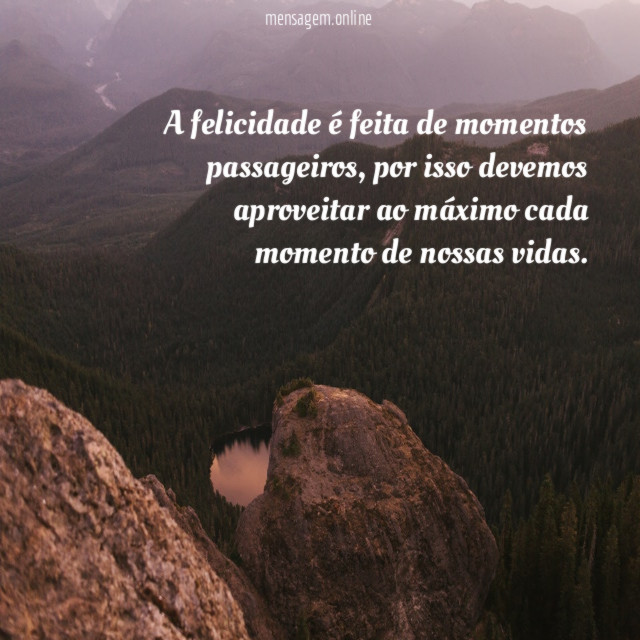 A felicidade é feita de momentos passageiros