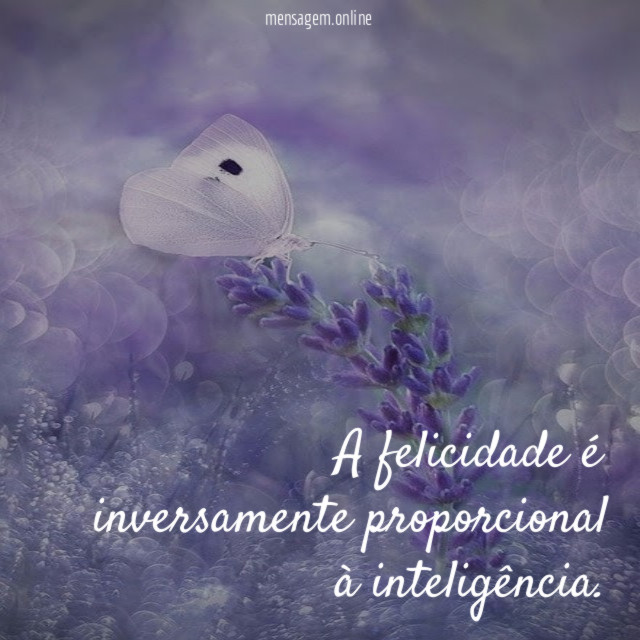 A felicidade é inversamente proporcional à inteligência