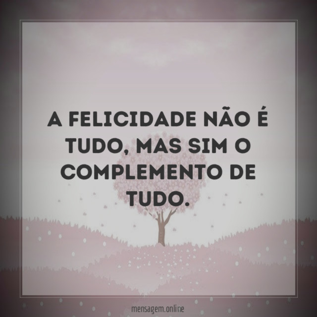 A felicidade não é tudo