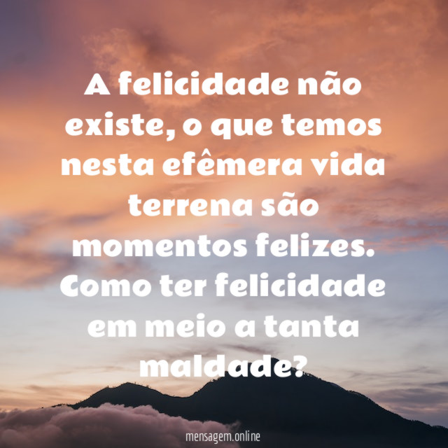 A felicidade não existe