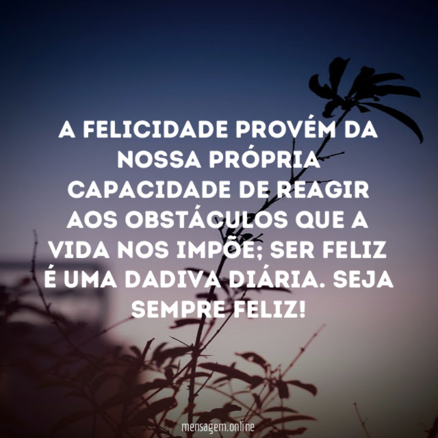 A felicidade provém da nossa própria capacidade de