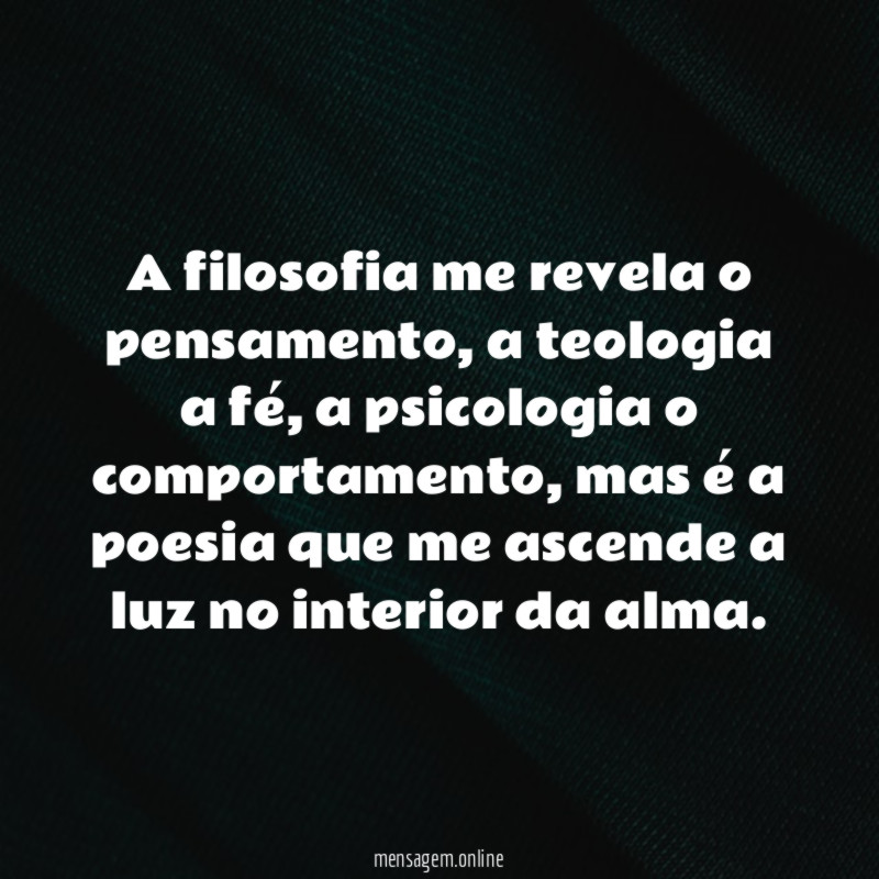 A filosofia me revela o pensamento