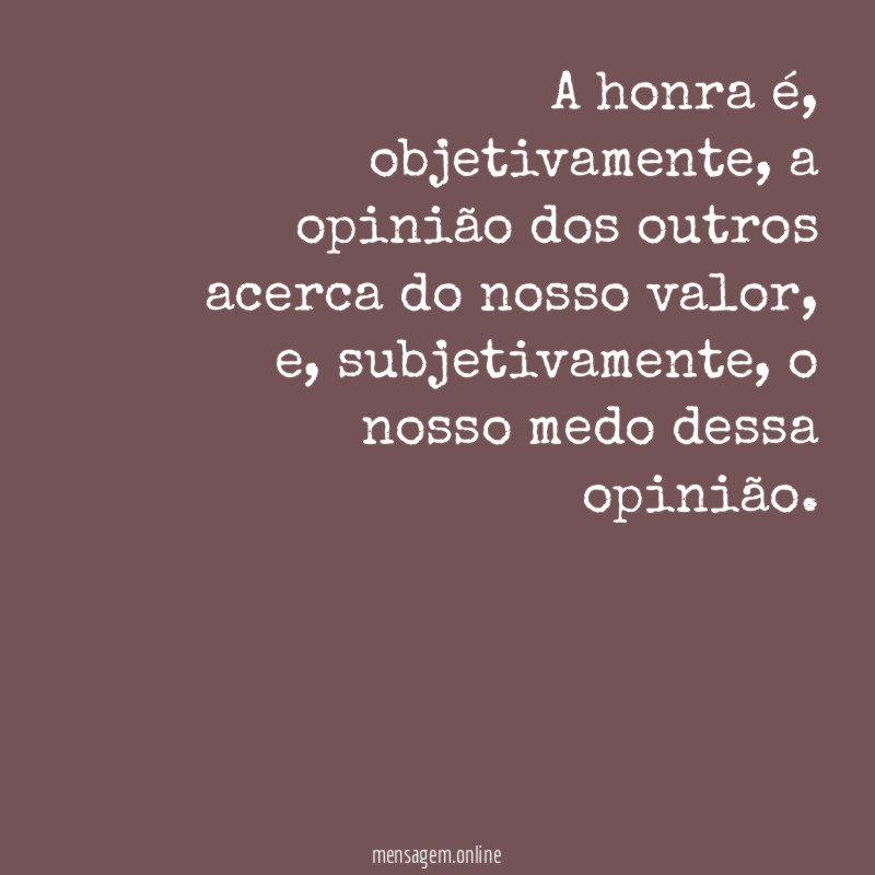 A honra é