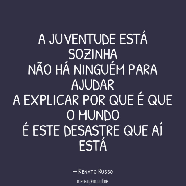 A juventude está sozinha Não há ninguém para ajudar A