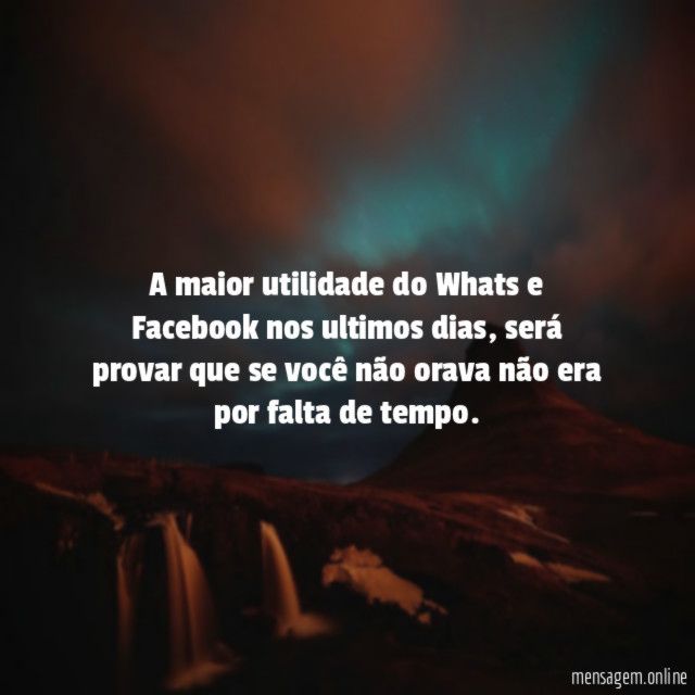 A maior utilidade do Whats e Facebook nos ultimos dias