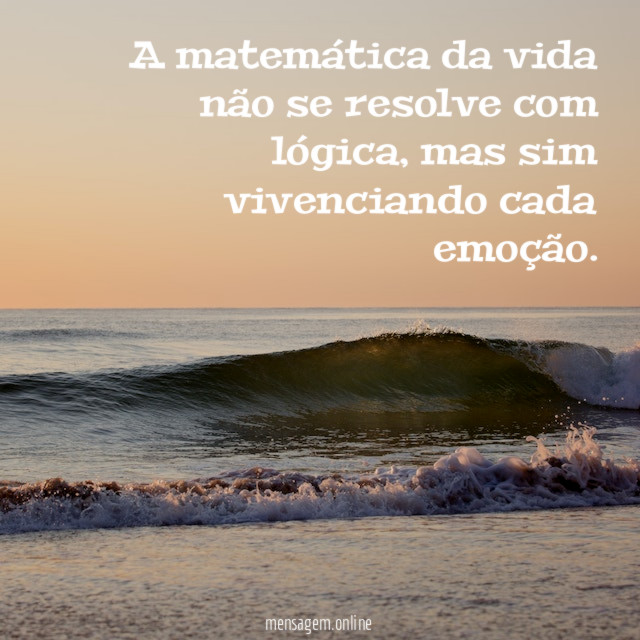 A matemática da vida não se resolve com lógica
