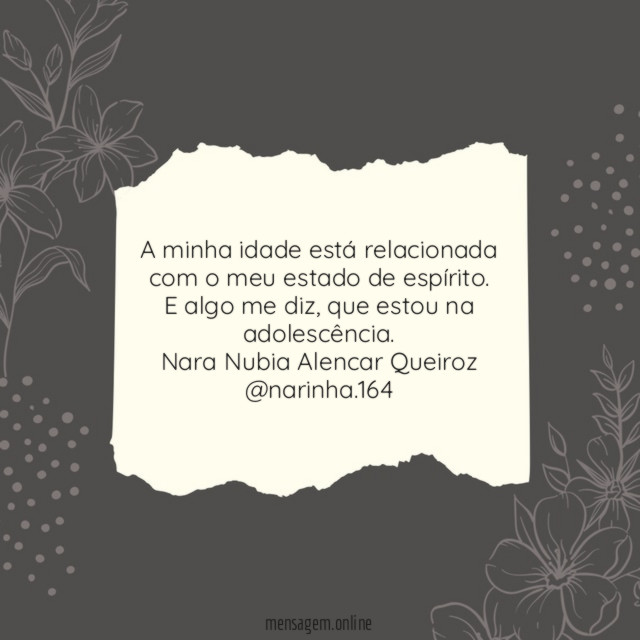 A minha idade está relacionada com o meu estado de espírito