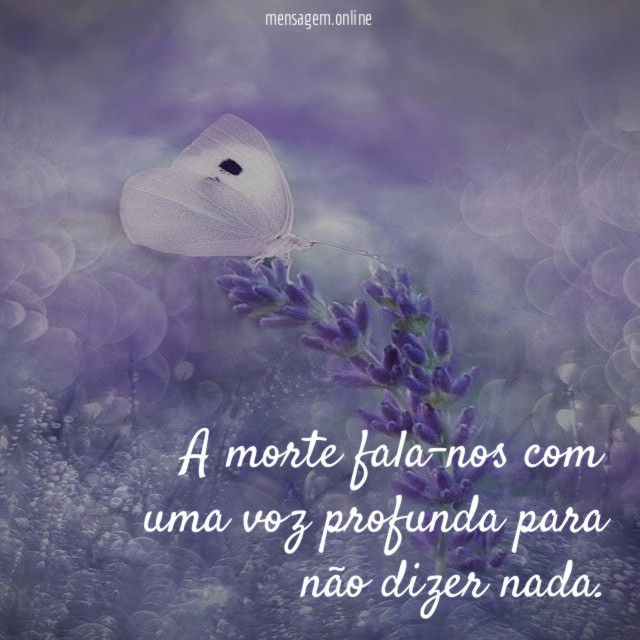 A morte fala-nos com uma voz profunda para não dizer nada
