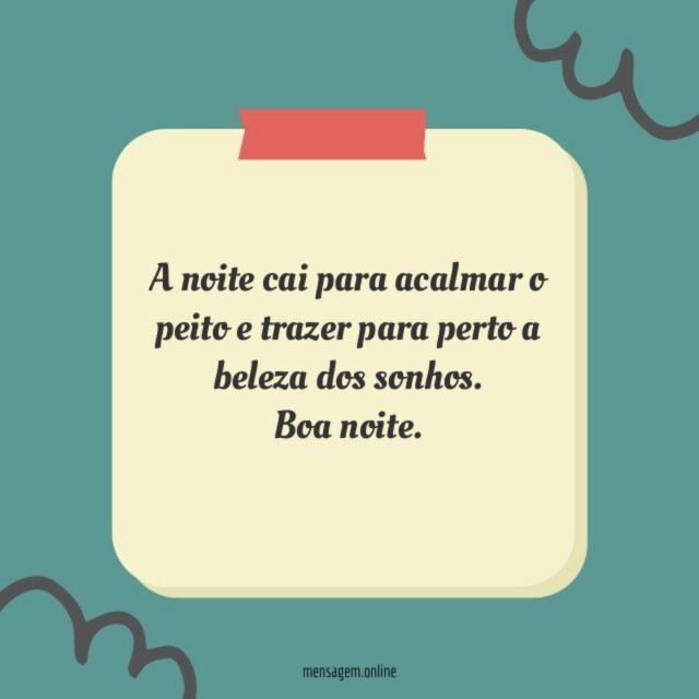 A noite cai para acalmar o peito