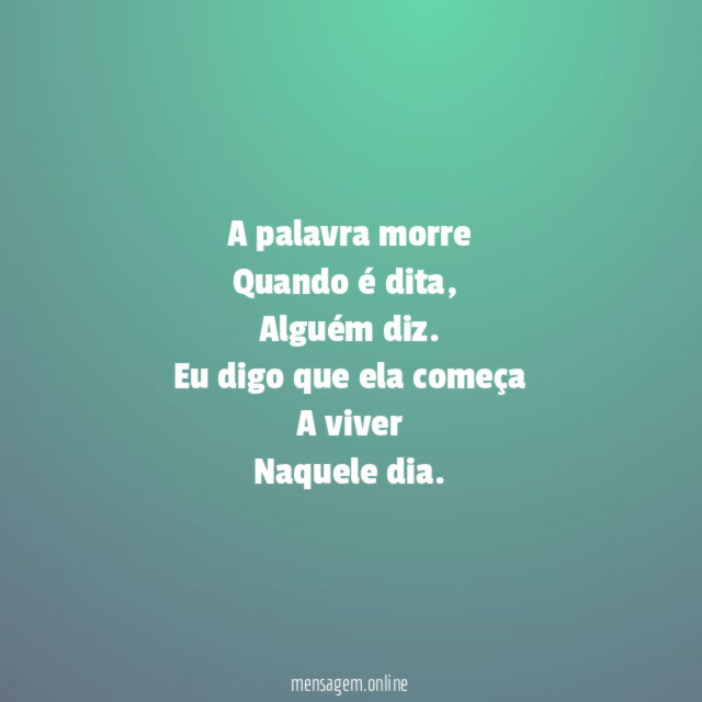 A palavra morre Quando é dita