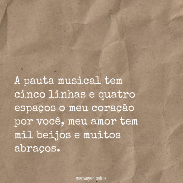 A pauta musical tem cinco linhas e quatro