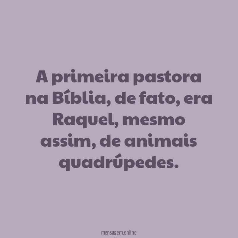 A primeira pastora na Bíblia