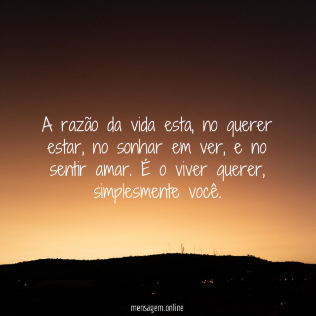 A razão da vida esta