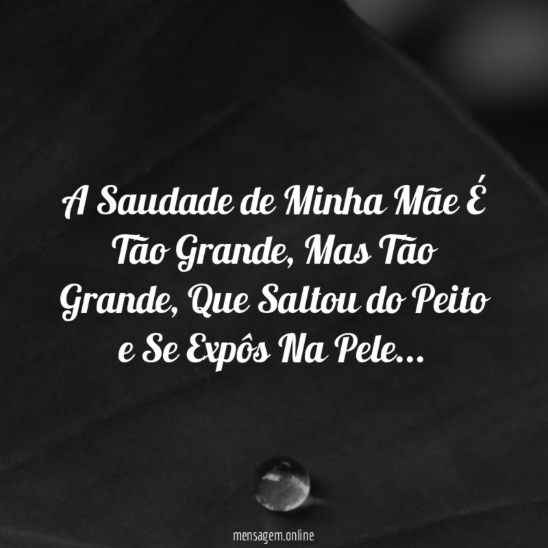 A Saudade de Minha Mãe É Tão Grande