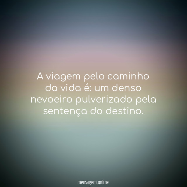 A viagem pelo caminho da vida é