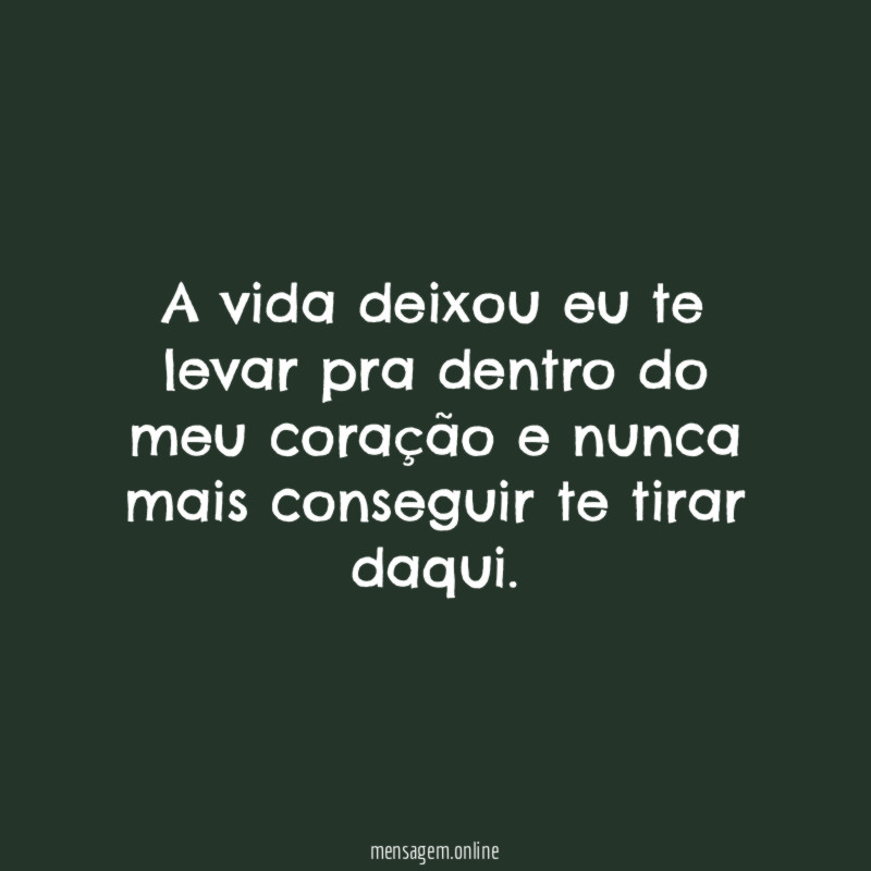 A vida deixou eu te levar pra dentro