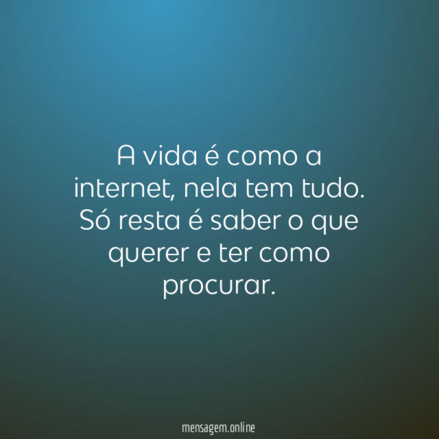 A vida é como a internet