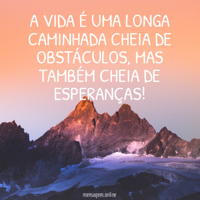 A vida é uma longa caminhada cheia de obstáculos
