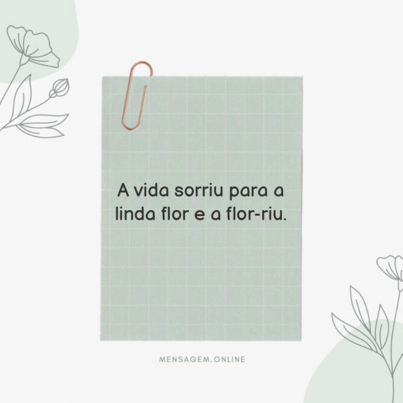 A vida sorriu para a linda flor
