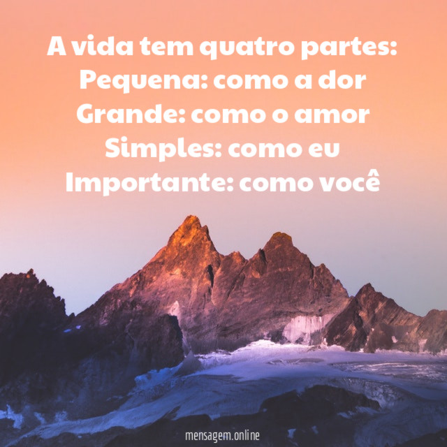 A vida tem quatro partes